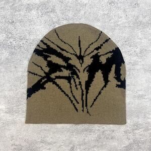 Y2k 2000s grunge gothic punk beige beanie